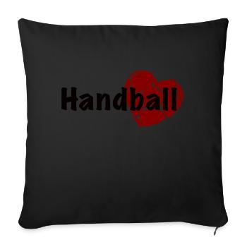 Handball Herz - Sofakissenbezug 45 x 45 cm - Schwarz - Vorne