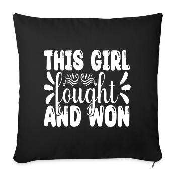 Autonomisation de la fille citation typographie conception - Housse de coussin décorative 45 x 45 cm - noir - Devant