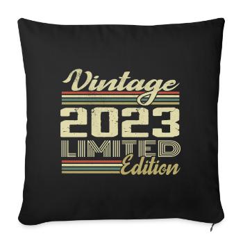 Anniversaire 1 Ans Millésime 2023 Cadeau 2023 - Housse de coussin décorative 45 x 45 cm - noir - Devant