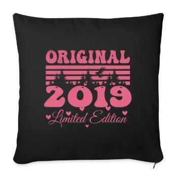 Geschenk zum 5-jährigen Jubiläum von Frauen 2019 | Jahrgang 2019 - Sofakissenbezug 45 x 45 cm - Schwarz - Vorne