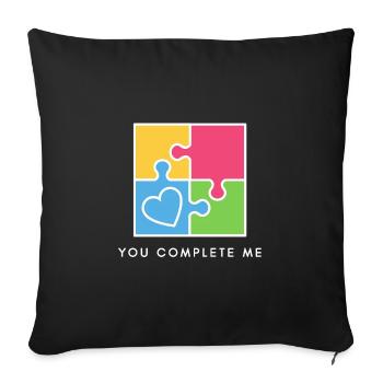 You Complete Me True Love Valentine's Day - Sofa pillowcase 17,3'' x 17,3'' (45 x 45 cm) - black - Front