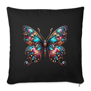 Papillon - Housse de coussin décorative 45 x 45 cm - noir - Devant