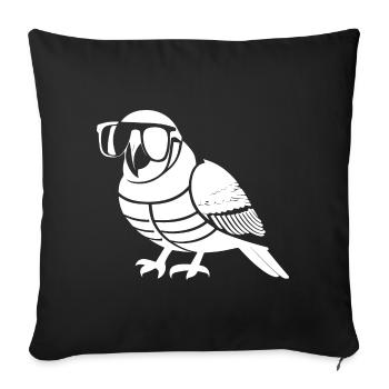 Lustiger Vogel mit Sonnenbrille Cool Bourke's Parak - Sofakissenbezug 45 x 45 cm - Schwarz - Vorne