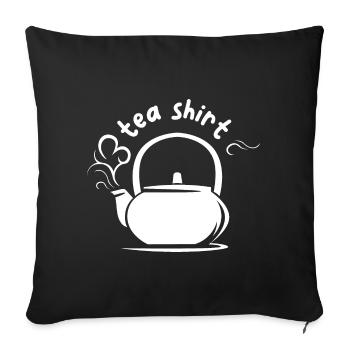 funny sayings tea pot illustration comic icon - Sofa pillowcase 17,3'' x 17,3'' (45 x 45 cm) - black - Front