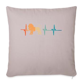 Battement de cœur lion - Housse de coussin décorative 45 x 45 cm - taupe clair - Devant