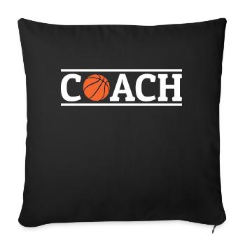 Basket-ball - Housse de coussin décorative 45 x 45 cm - noir - Devant