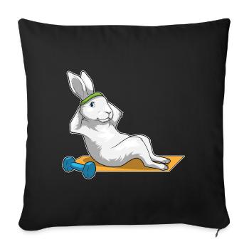 Bunny Abdominal Training Bodybuilding - Sofa pillowcase 17,3'' x 17,3'' (45 x 45 cm) - black - Front