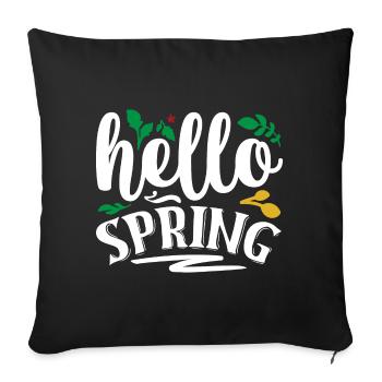 Hello Spring - Sofa pillowcase 17,3'' x 17,3'' (45 x 45 cm) - black - Front
