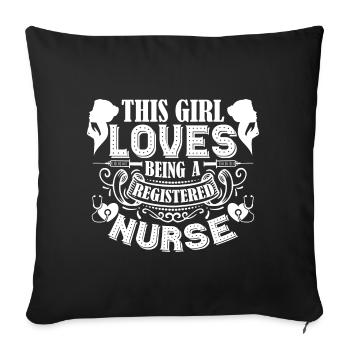 RN Nurse Girl Loves Being A RN Nurse - Sofa pillowcase 17,3'' x 17,3'' (45 x 45 cm) - black - Front