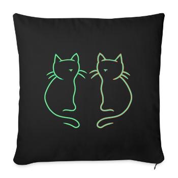 Cats Retro Vintage 80's Gift Idea - Sofa pillowcase 17,3'' x 17,3'' (45 x 45 cm) - black - Front