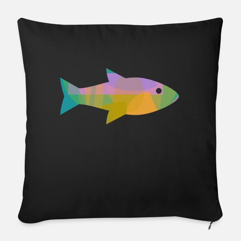 Fisch - Sofakissenbezug 45 x 45 cm - Schwarz