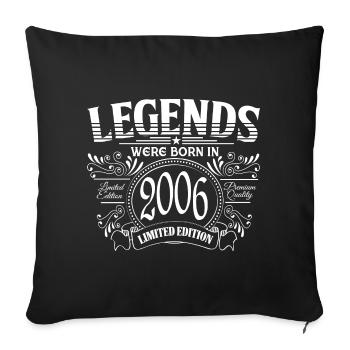 Des légendes sont nées en 2006 - Housse de coussin décorative 45 x 45 cm - noir - Devant