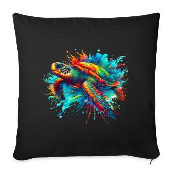 Tortue - Housse de coussin décorative 45 x 45 cm - noir - Devant