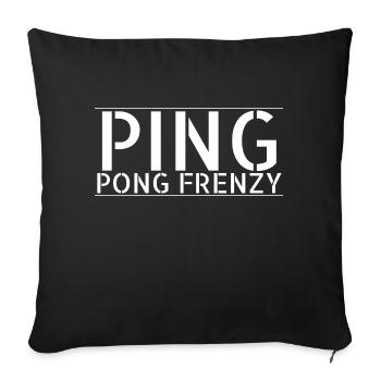 Matchs de tennis de table Communauté de tennis de table - Housse de coussin décorative 45 x 45 cm - noir - Devant