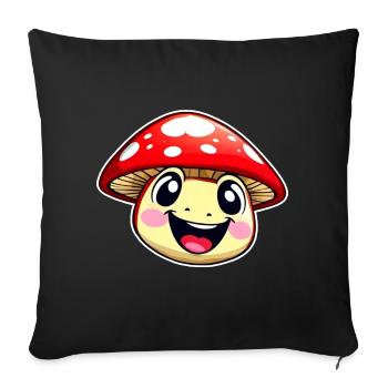 Funny little toadstool - Sofa pillowcase 17,3'' x 17,3'' (45 x 45 cm) - black - Front