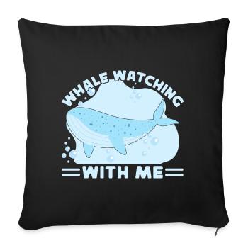 Observation des baleines avec moi cadeau d’amant de baleine - Housse de coussin décorative 45 x 45 cm - noir - Devant
