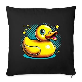 Duckling Duck Duck - Sofa pillowcase 17,3'' x 17,3'' (45 x 45 cm) - black - Front