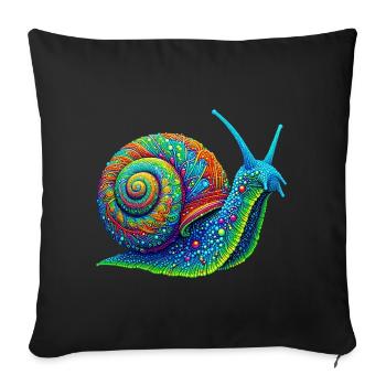 Schnecke - Sofakissenbezug 45 x 45 cm - Schwarz - Vorne