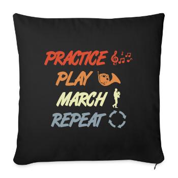 French Horn Motivation - Sofa pillowcase 17,3'' x 17,3'' (45 x 45 cm) - black - Front