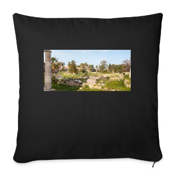 Ruinen der antiken Agora von Kos in Kos-Stadt Kos - Sofakissenbezug 45 x 45 cm - Schwarz - Vorne