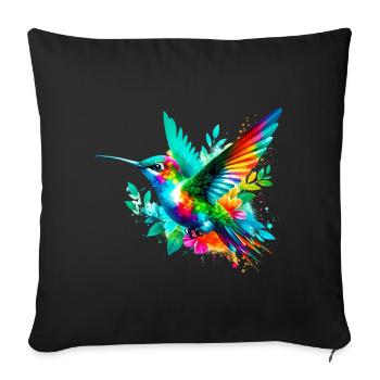Colibri - Housse de coussin décorative 45 x 45 cm - noir - Devant