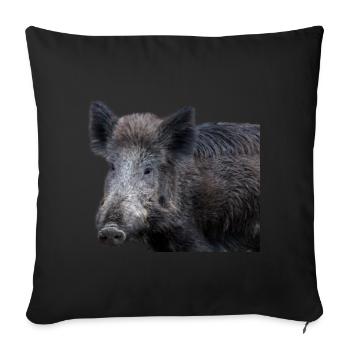 Wild boar Wild boar Pig Sow Pigs - Sofa pillowcase 17,3'' x 17,3'' (45 x 45 cm) - black - Front