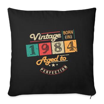 Original 1984 Vintage - Cadeau D’anniversaire 1984 - Housse de coussin décorative 45 x 45 cm - noir - Devant