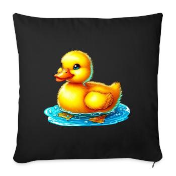 Duckling Duck Duck Duck - Sofa pillowcase 17,3'' x 17,3'' (45 x 45 cm) - black - Front