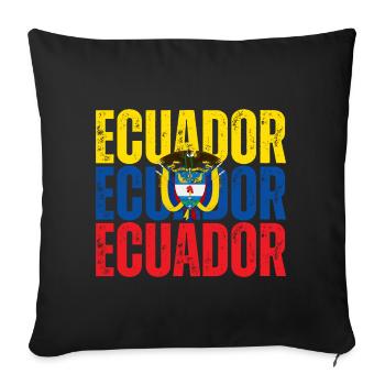 Flag of Ecuador, Ecuadorian pride - Sofa pillowcase 17,3'' x 17,3'' (45 x 45 cm) - black - Front