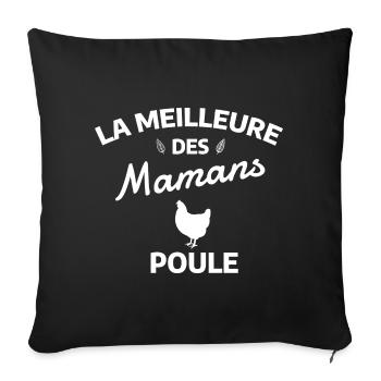 Humour Maman Poule Rétro - Housse de coussin décorative 45 x 45 cm - noir - Devant