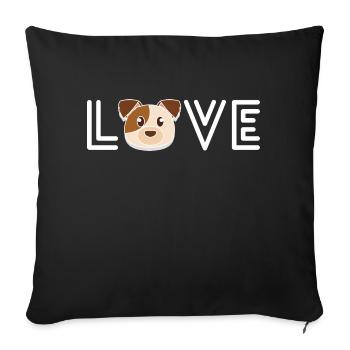 Le véritable amour du chien - Housse de coussin décorative 45 x 45 cm - noir - Devant