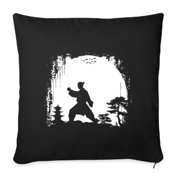 Female Karateka - Sofa pillowcase 17,3'' x 17,3'' (45 x 45 cm) - black - Front