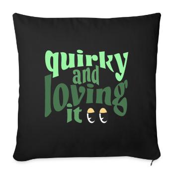 Excentrique et j’adore le vert - Housse de coussin décorative 45 x 45 cm - noir - Devant