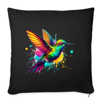 Colibri - Housse de coussin décorative 45 x 45 cm - noir - Devant