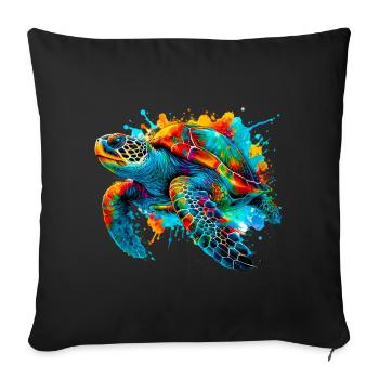 Turtle - Sofa pillowcase 17,3'' x 17,3'' (45 x 45 cm) - black - Front