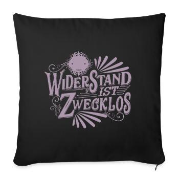 Geburtstag Lustig 66 Jahre Widerstand Zwecklos - Sofakissenbezug 45 x 45 cm - Schwarz - Vorne