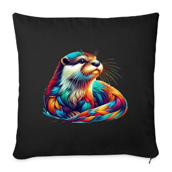 Otter - Sofakissenbezug 45 x 45 cm - Schwarz - Vorne
