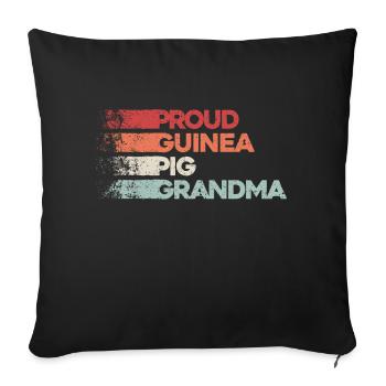 Guinea Pig Grandma - Proud Grandma - Sofa pillowcase 17,3'' x 17,3'' (45 x 45 cm) - black - Front