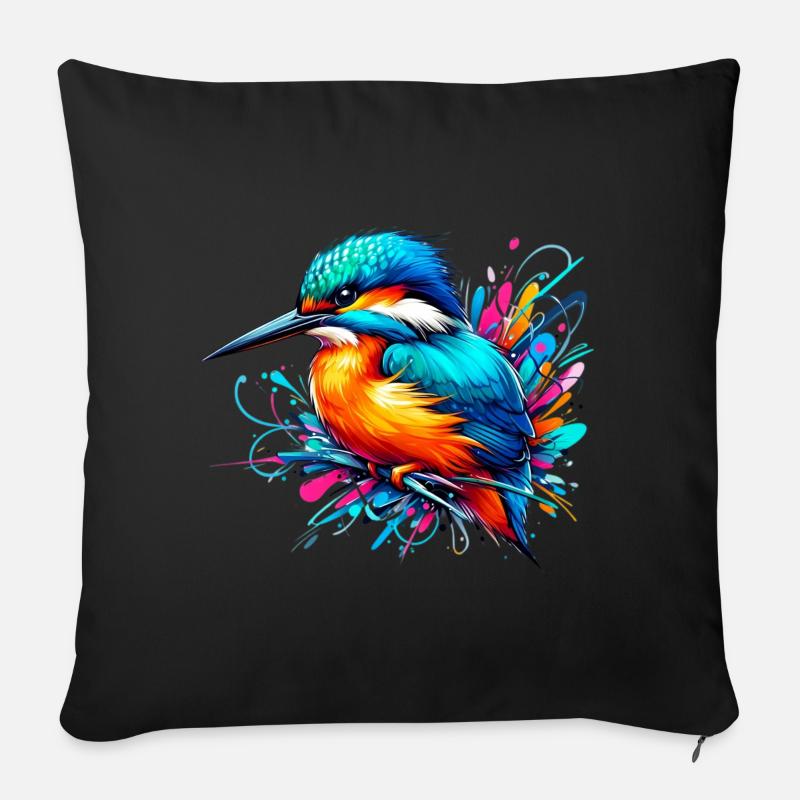 Eisvogel - Sofakissenbezug 45 x 45 cm - Schwarz