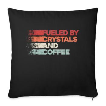 L’énergie grâce aux cristaux et au café - Housse de coussin décorative 45 x 45 cm - noir - Devant