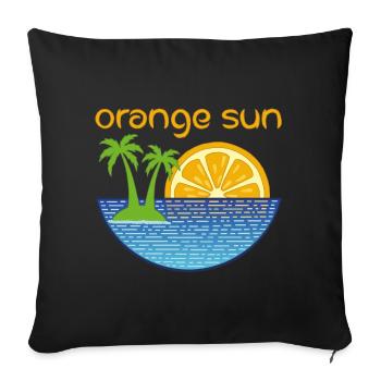 Orange Sun - Sofa pillowcase 17,3'' x 17,3'' (45 x 45 cm) - black - Front