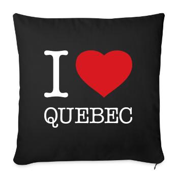 I LOVE QUEBEC - Sofakissenbezug 45 x 45 cm - Schwarz - Vorne