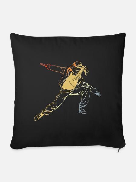 Vintage Breakdancerin - Sofakissenbezug 45 x 45 cm - Schwarz