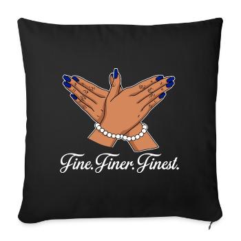 Feine Feine Feinste Elegante Zeiger - Sofakissenbezug 45 x 45 cm - Schwarz - Vorne