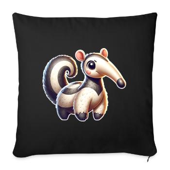 Anteater - Sofa pillowcase 17,3'' x 17,3'' (45 x 45 cm) - black - Front