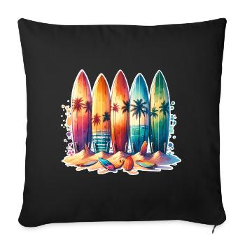 Surfen Surfer - Sofakissenbezug 45 x 45 cm - Schwarz - Vorne