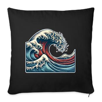Wave - Sofa pillowcase 17,3'' x 17,3'' (45 x 45 cm) - black - Front