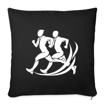Jogger Sketch - Sofa pillowcase 17,3'' x 17,3'' (45 x 45 cm) - black - Front