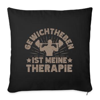 Fitness Bodybuilder Haltérophilie Ma Thérapie - Housse de coussin décorative 45 x 45 cm - noir - Devant