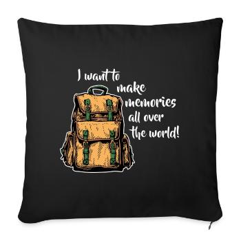 Je veux créer des souvenirs (sombre) - Housse de coussin décorative 45 x 45 cm - noir - Devant